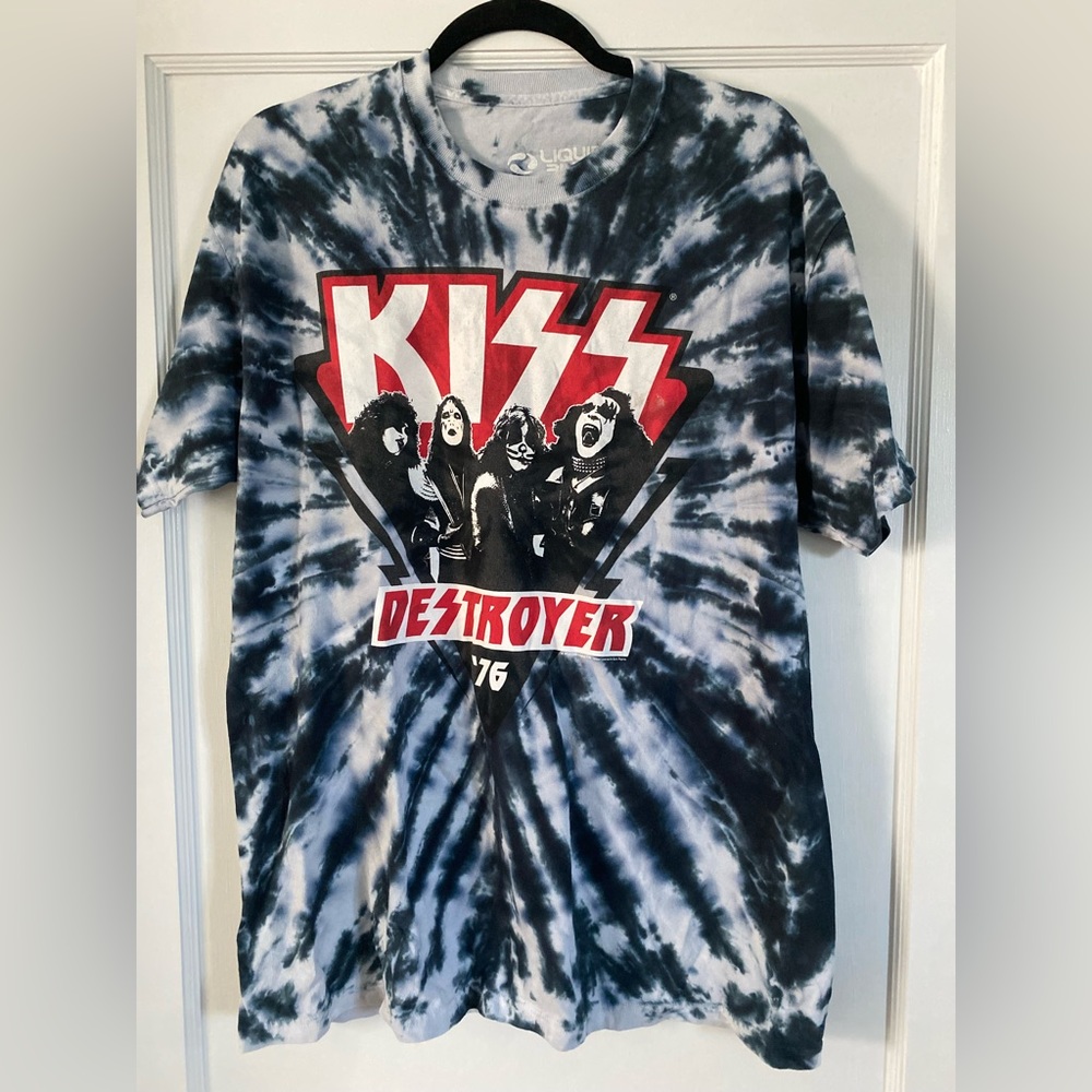 Liquid Blue- Kiss ‘76 tie dye graphic tee